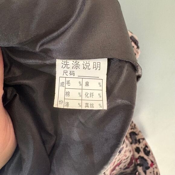 Unique WOMEN'S XL Animal Print Lavender Purple Zip Jacket Hooded Asian Cotton - Picture 16 of 16